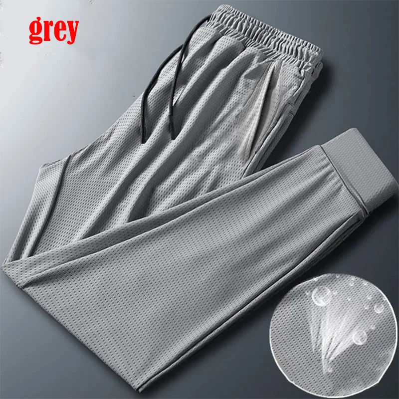 New Summer Design Outdoor Men\'s Breathable Mesh Stretch Thin Sports Gym Slim Pants