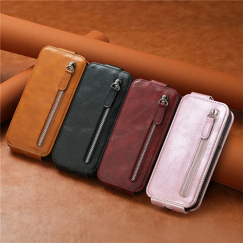 For Honor 90 Pro 90lite Flip Leather Vertical Zipper Wallet Case For Honor 80 Pro 70 Lite 60 SE Magnetic Card Slot Holder Cover