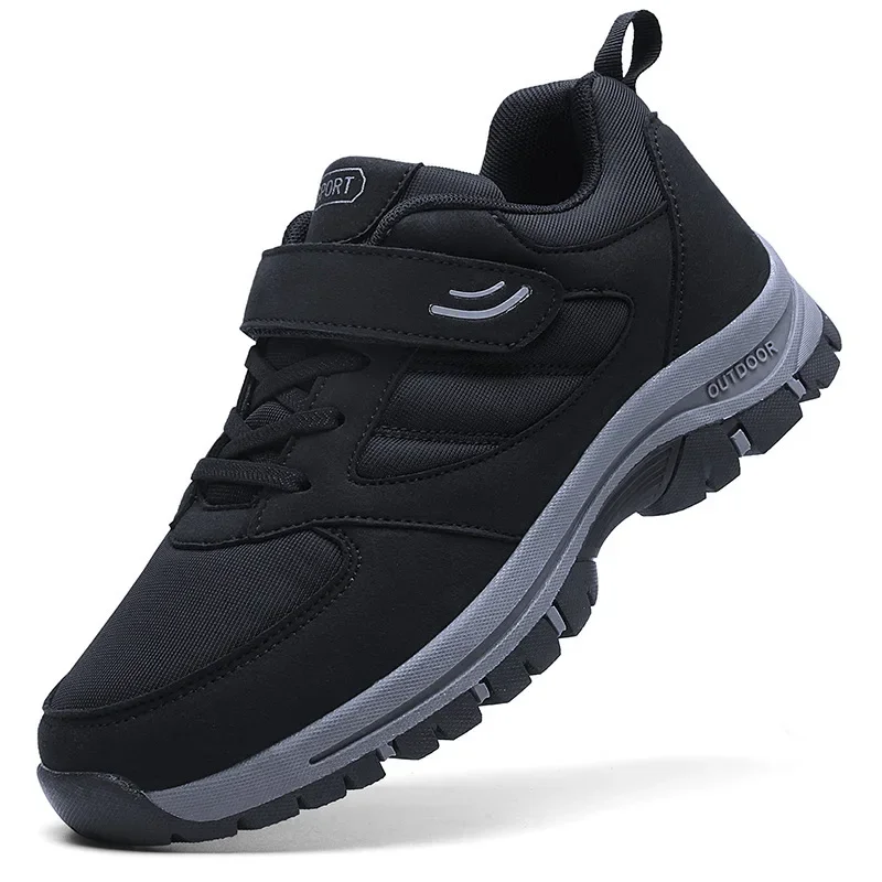 

Men's Trendy Running Shoes With Hook And Loop Fastener, Comfy Breathable Wear Resistant Shock Absorption Cushioned Sneakers