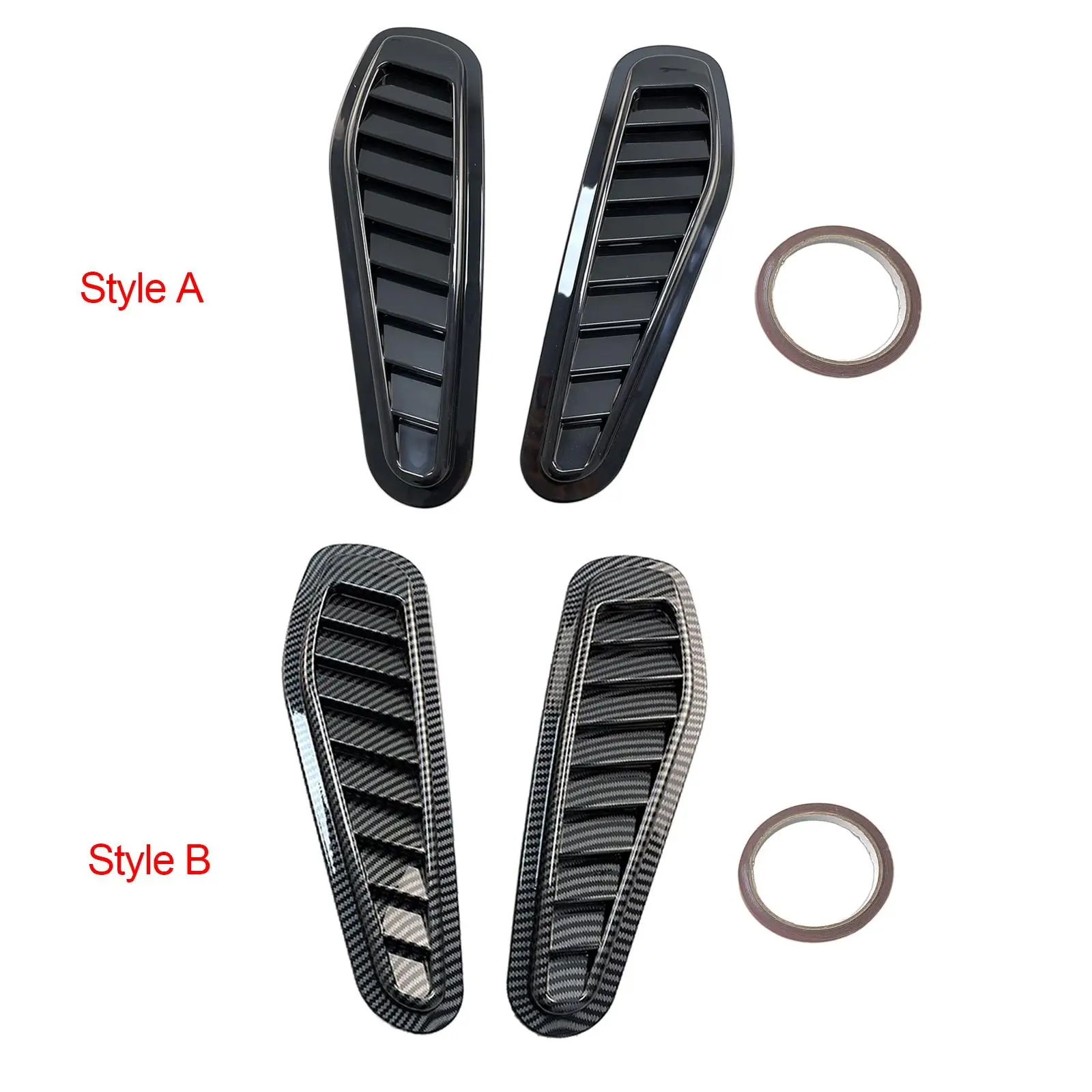 2 Pieces Air Flow Intake Cover Hood Scoops Stylish with The Tape Accessory