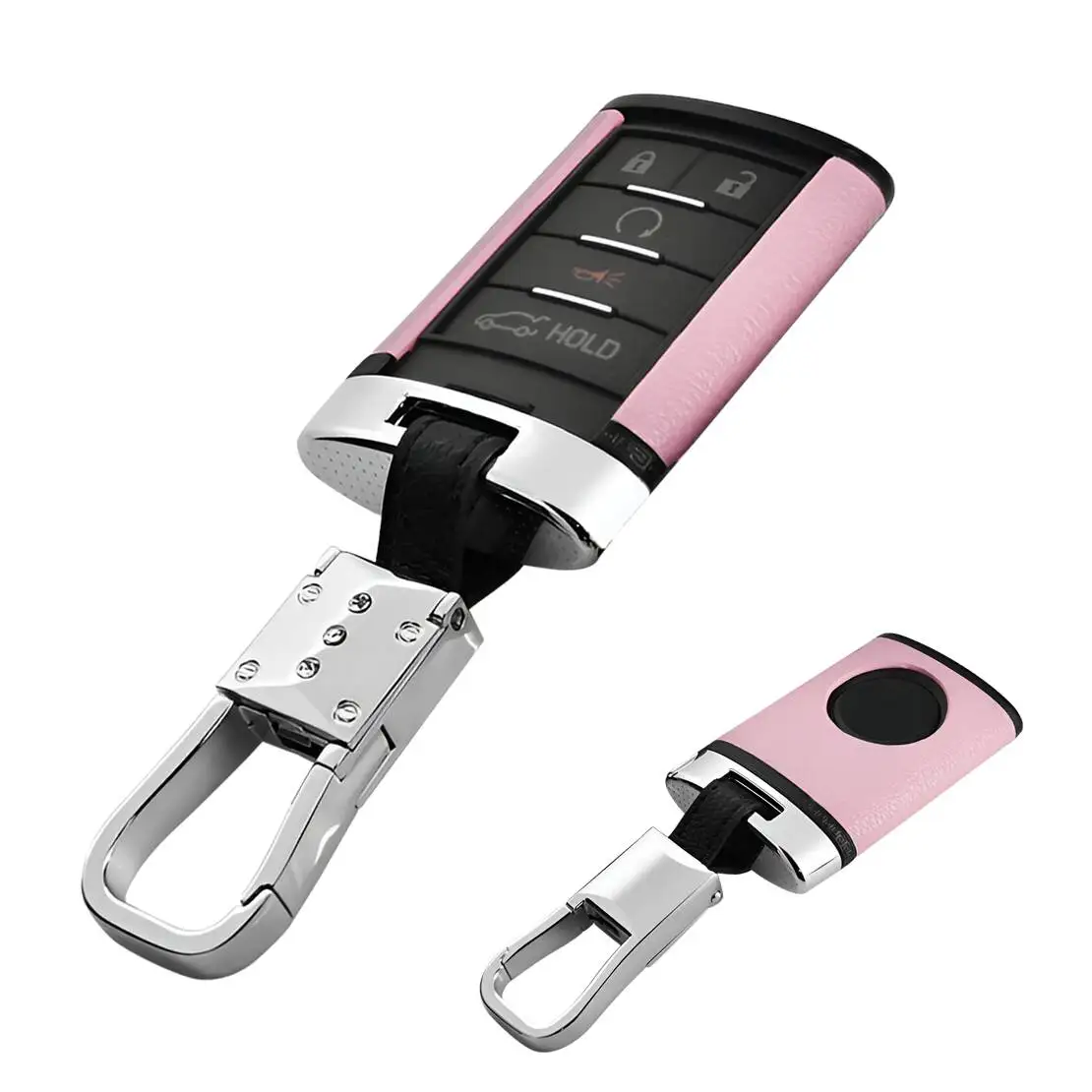 Car Leather Key Fob Cover Case Holder Bag Shell with Keychain Fit For Cadillac CTS STS ATS XTS SRX Escalade ESV EXT