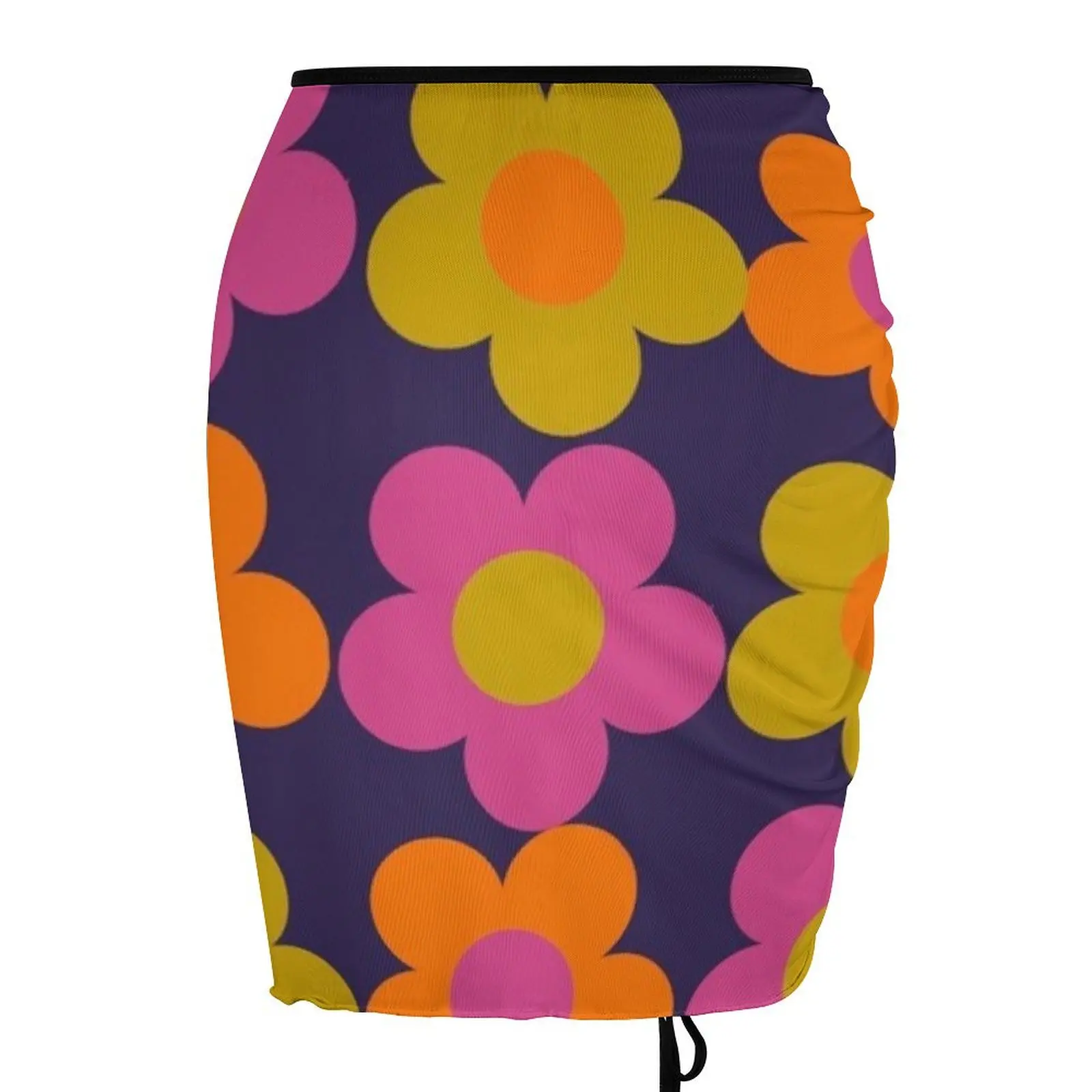 1960s 60s fiori Power Daisy Pattern gonna da spiaggia uniforme scolastica gonne da spiaggia abbigliamento donna