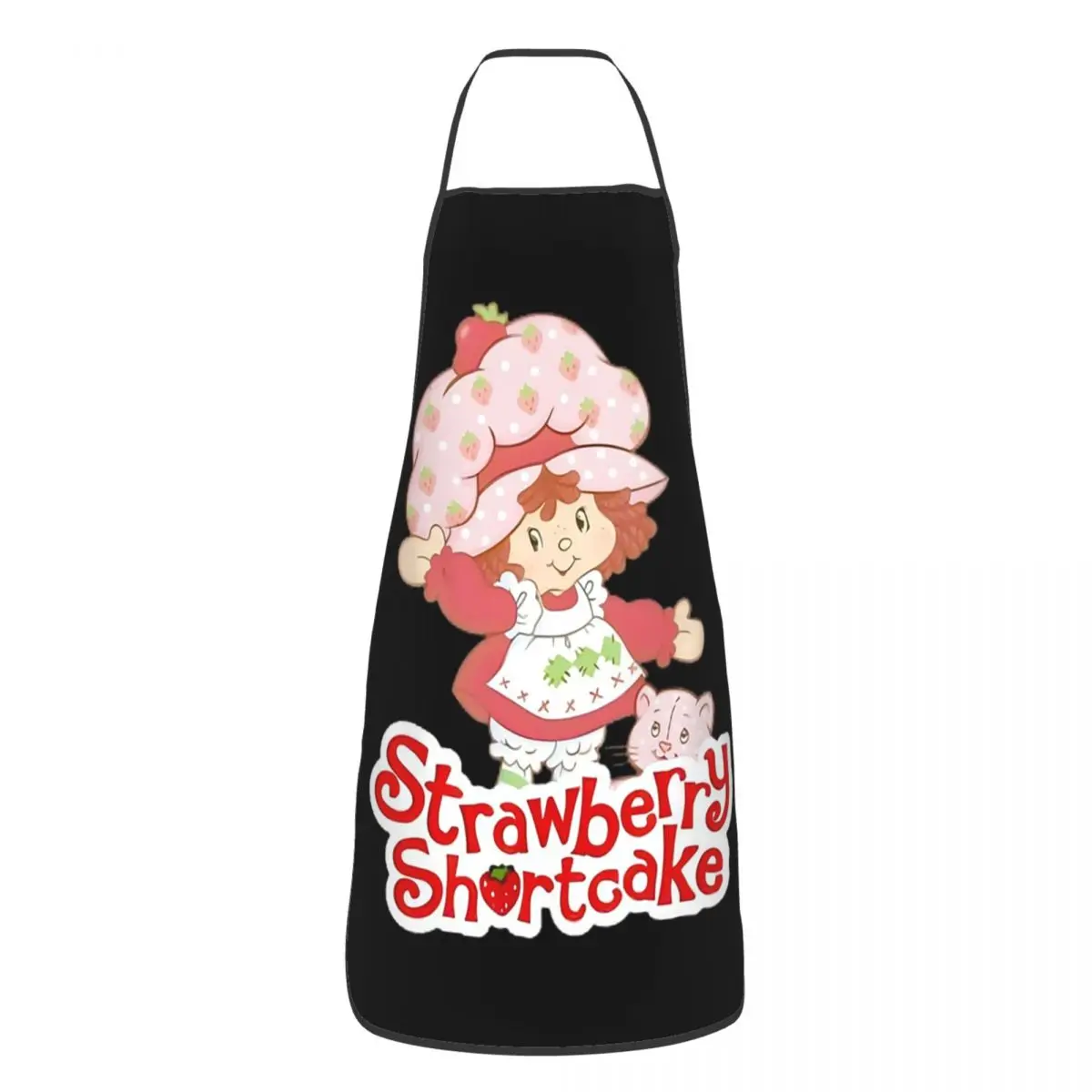 Sweet Strawberry Character Art Apron Chef Cuisine Tablier Sleeveless Bib Kitchen Cleaning Pinafore for Women Men Painting