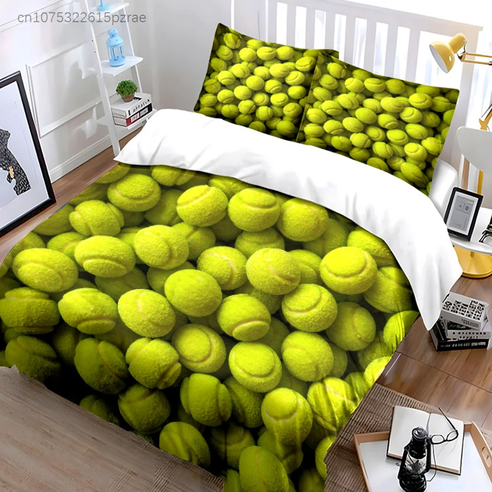Tennis Ball Trio Set, Multiple Sizes kid's And adults' Bedroom Exquisite 3PC Bedding set, Gift