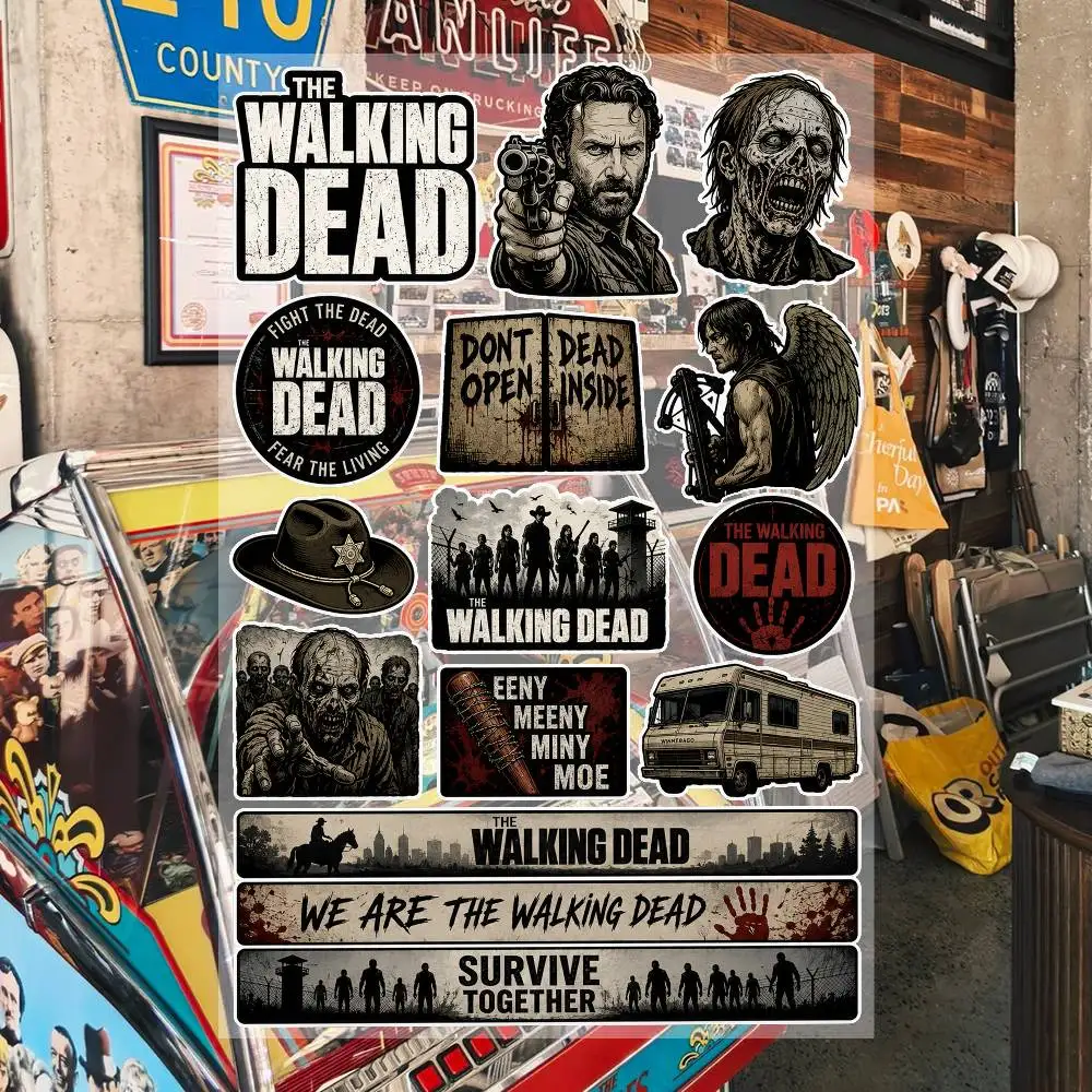 T-V S-erieS- T--T-he W-Walking D-Dead Aesthetic Graffiti Waterproof PVC Stickers for Car Motorcycle Skateboard Helmet Notebook