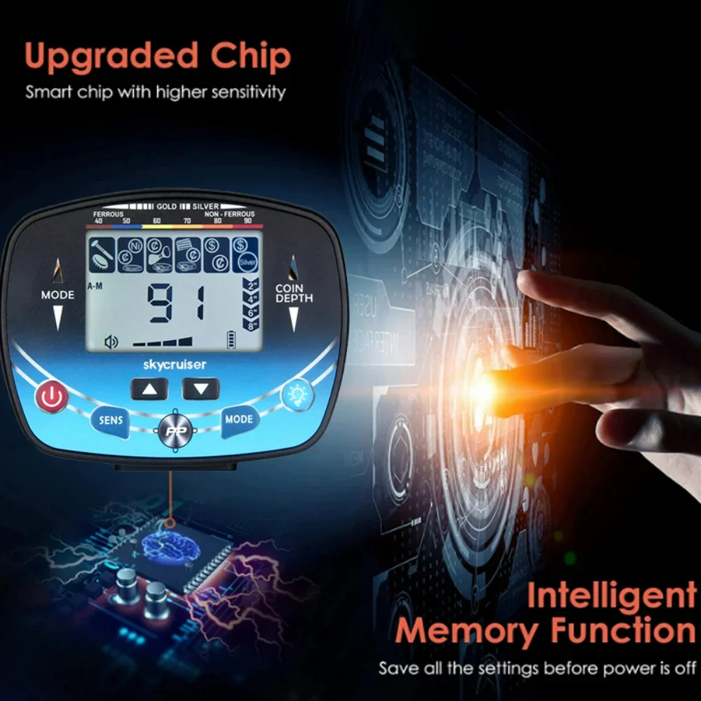 Underground Metal Detector MD910B LCD Display Ferrous Non Ferrous Seeker Waterproof Coil For Gold Silver Jewelry Coin Treasure