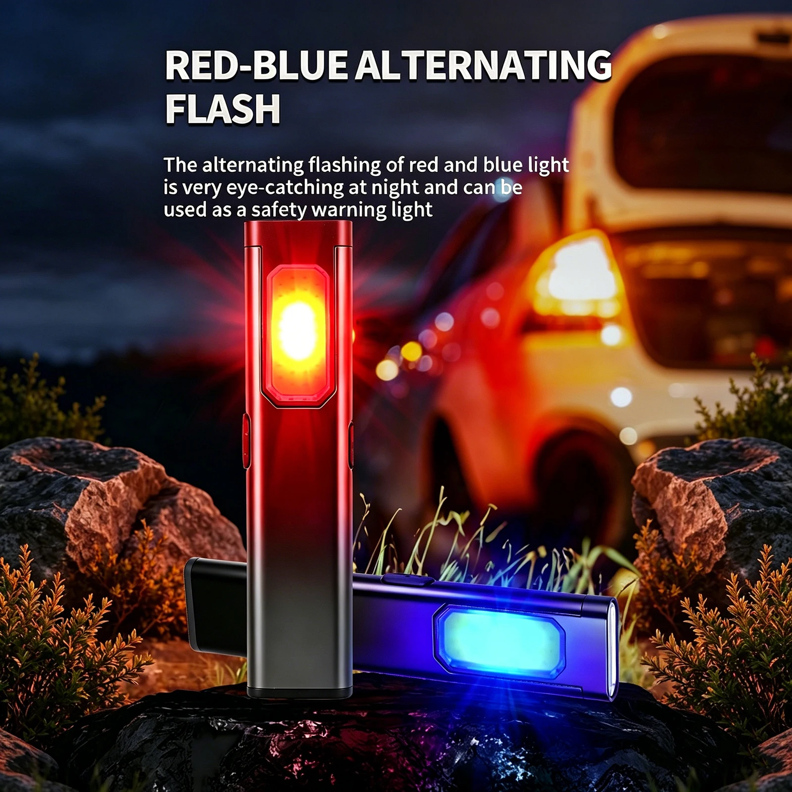 

LED EDC Flat Flashlight With Clip and Magnet Pocket Flashlight 3 Modes 500-Lumen for Mechanics Automotive Camping Emergency
