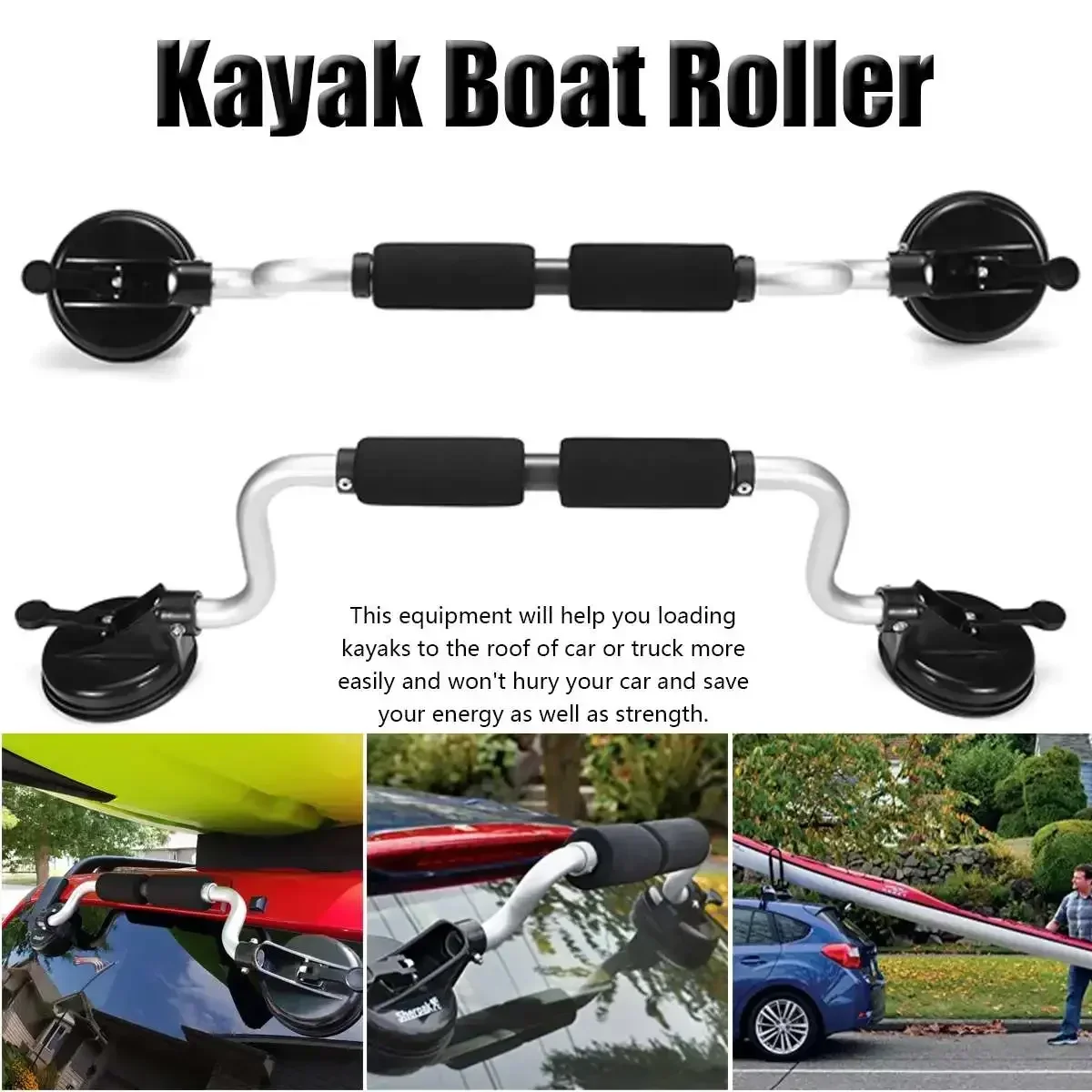 2PCS/Set Universal Heavy Duty Kayak Roof Rack Canoe Boat Surfboard Car Top Mount Carrier Ski Paddleboard Surfboard Snowboard