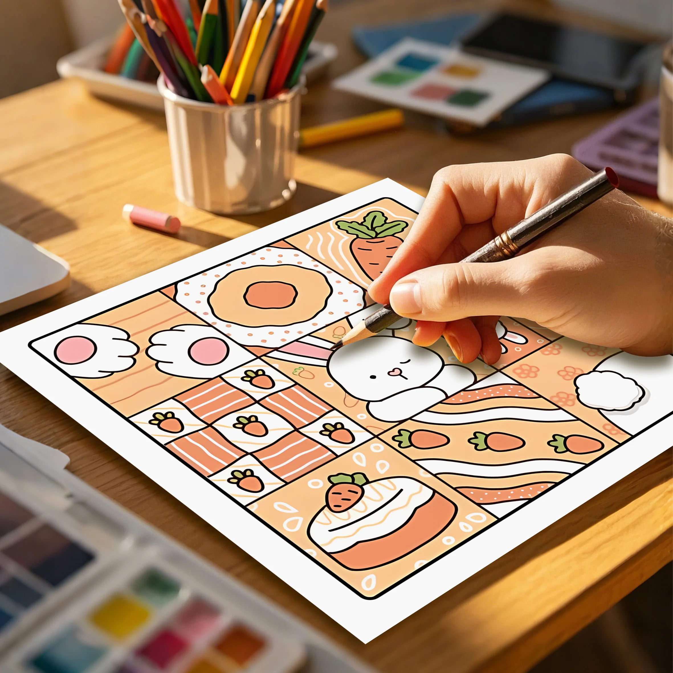 MY FUZZY BUDDIES: livro para colorir para adultos com atividades diárias fofas e aconchegantes para relaxamento (colorir espaços aconchegantes)