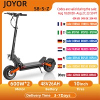 Joyor S8-S-Z Electric Scooter with Turn Signal 600W*2 Motor 48V 26Ah Battery 10-inch Tire 55km/h Max Speed Dual Hydraulic Brakes