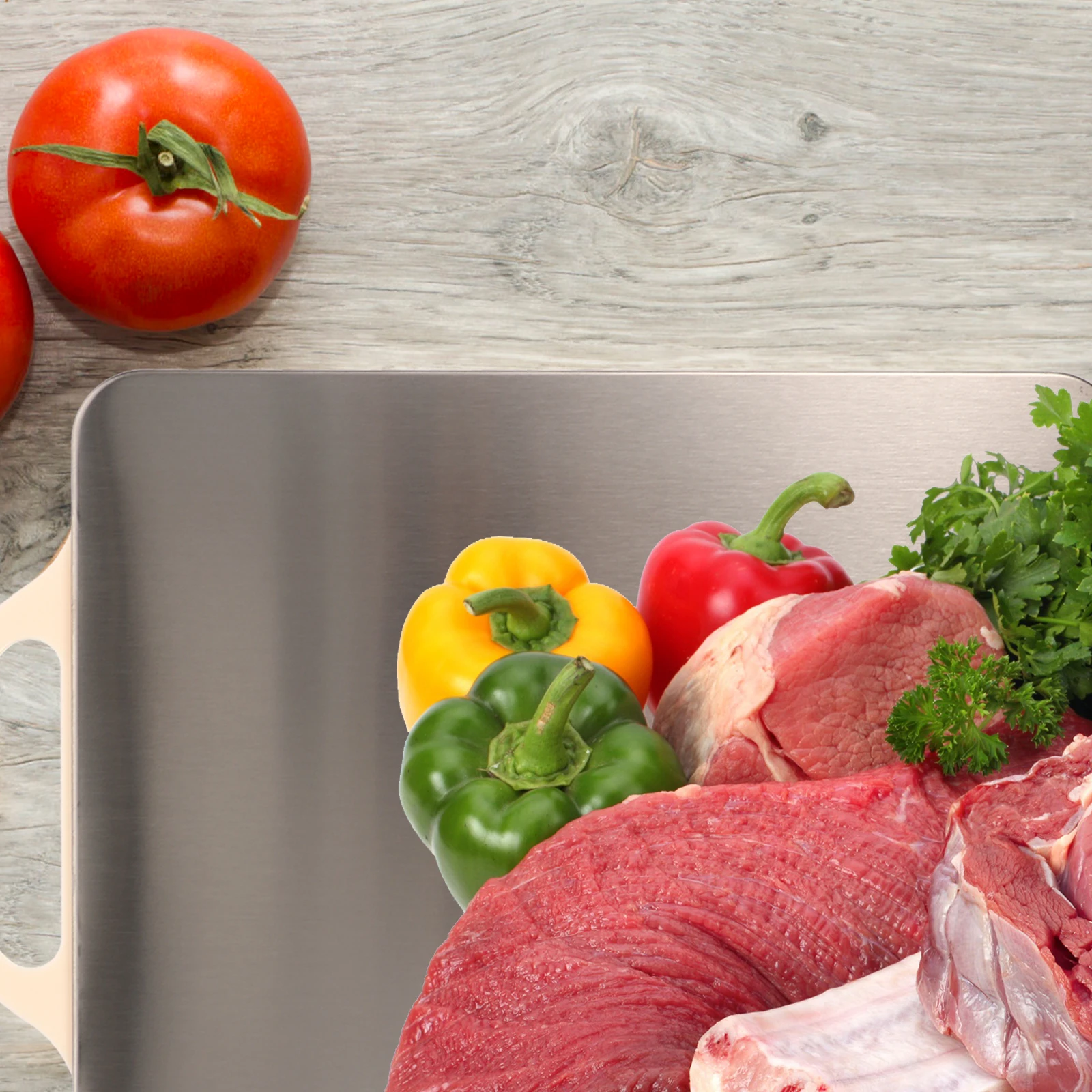 

Stainless Steel Plastic Cutting Board Dual-Sided Non-Slip For Meat Vegetable Fruit Kitchen Chopping Board Multi-Purpose