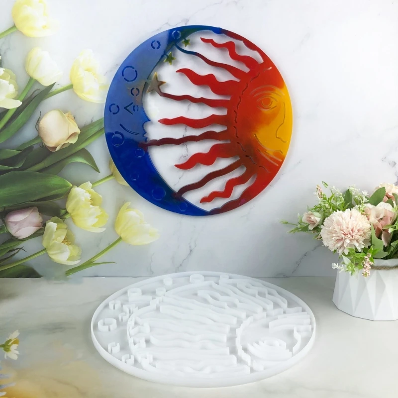 Creative Silicone Molds Wall Decors Molds Moon and Sun Silicone Crafting Molds Silicone Texture for Hand-Making R3MC