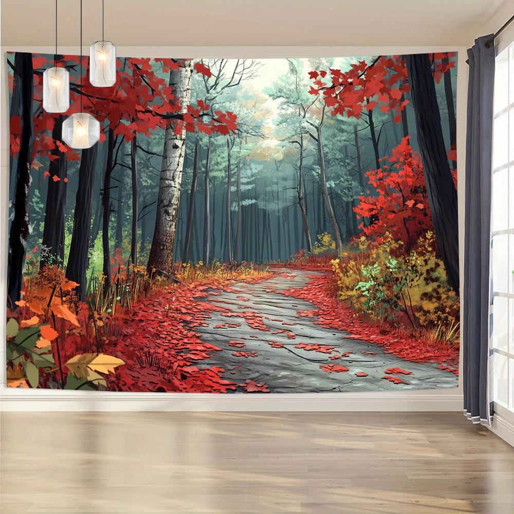 Ancient forest path Digital printing polyester wall hanging tapestry decorative Living room bedrooms Office background gift