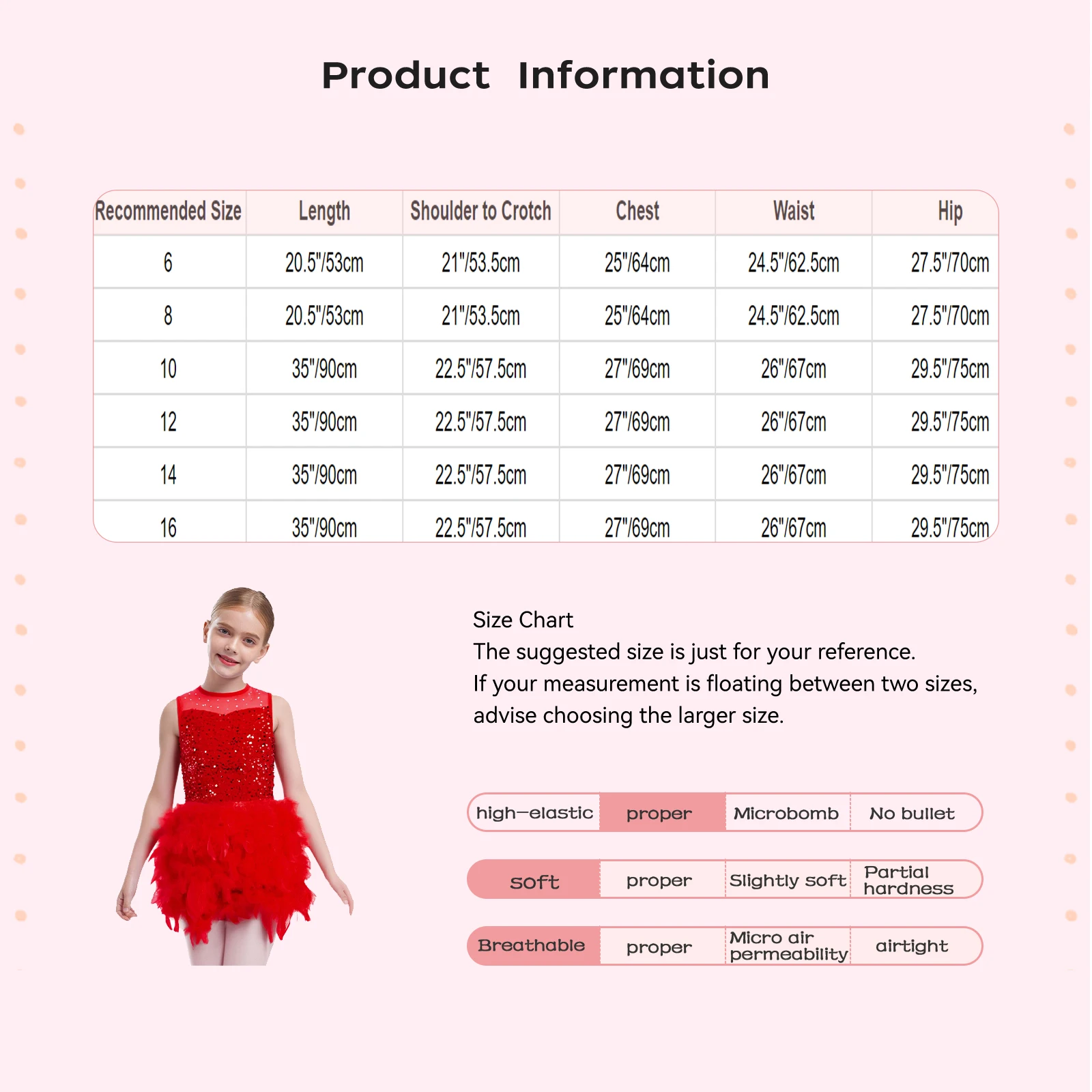 Girls Figure Skating Ballet Dance Dress Sleeveless Sequins Feather Velvet Leotards for Ballroom Latin Tango Dancing Performance