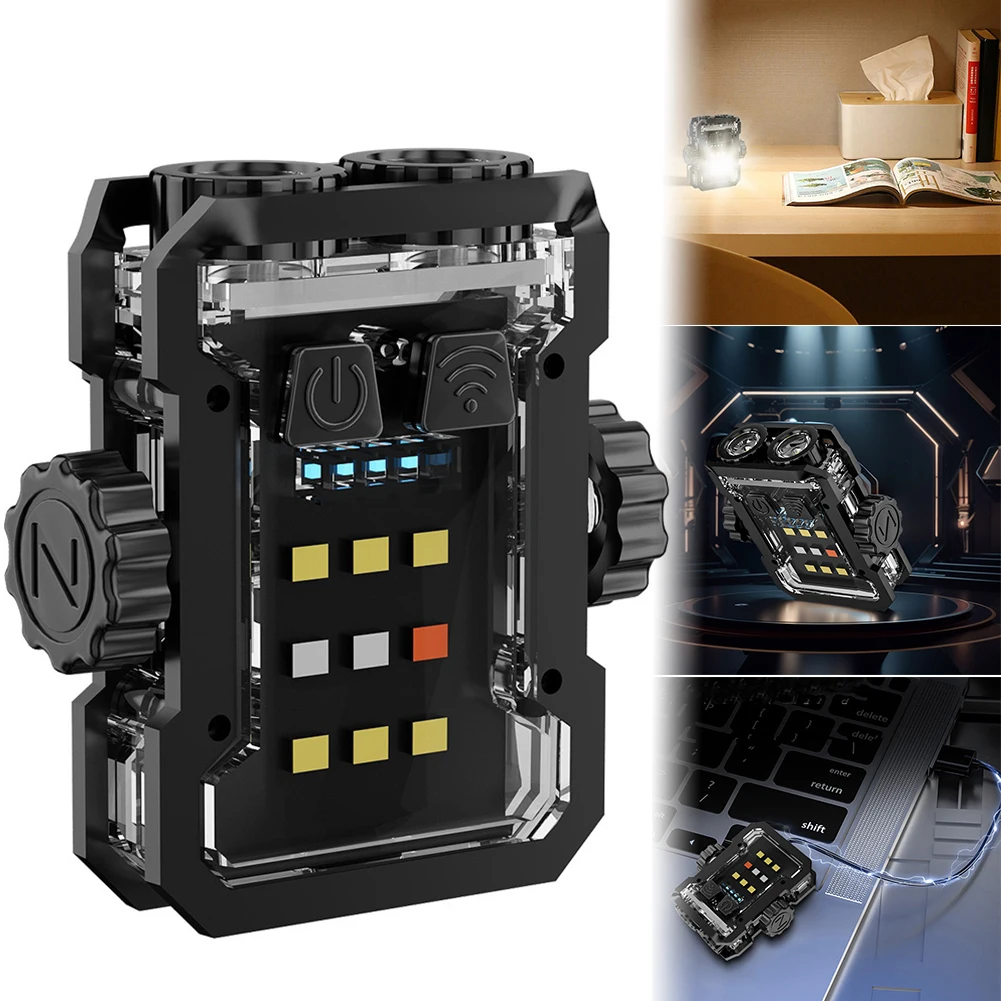 

Двойной светодиодный многофункциональный брелок-лампа, карманный фонарь для кемпинга, 200LM, USB перезаряжаемый яркий фонарик для пеших прогулок, исследований