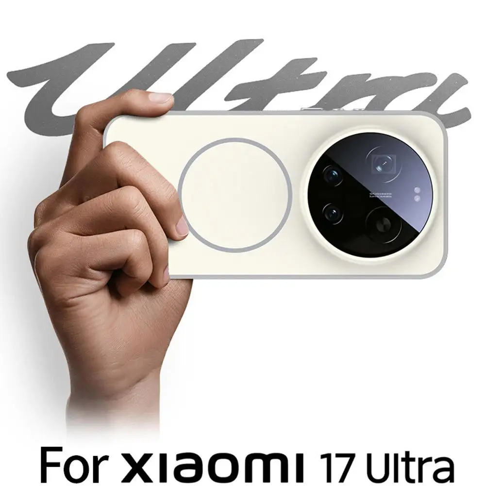 

Luxury Two-in-One Magnetic Case for Xiaomi Mi 17 Ultra Compatible Matte Translucent Shockproof Cover with Metal Buttons E0W6
