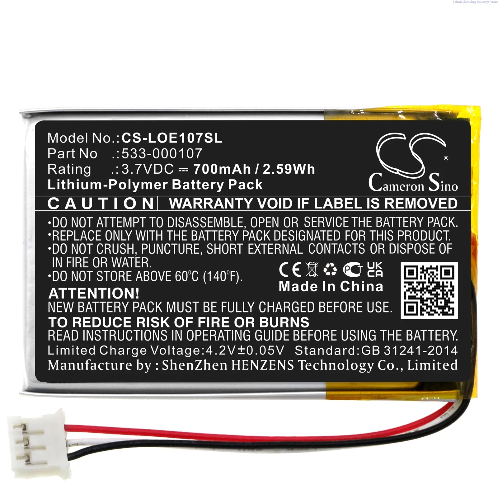 

Cameron Sino 3.7V 700mAh Speaker Battery 533-000107 for Logitech Far East, S00149, S100 +TOOL