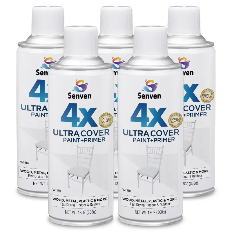 5 packs of 65OZ multi-surface spray paint kits, including primer + paint - quick-drying, non-yellowing, rust-proof
