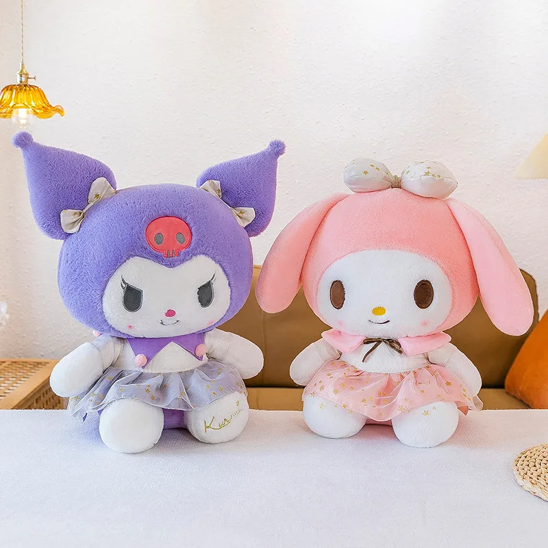 Woman Pillow Plush Doll Toy Children's Girl Child Kids Birthday Gift Mall Activity Claw Machine Kuromi Melody Sanrio Accessories