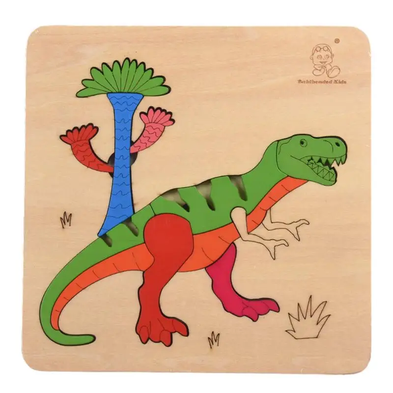 

Animal Puzzle Toy Dinosaur Montessori Puzzle Toys Cartoon Early Education Toy Cute Puzzles Board For Develop Fine Motor Skills