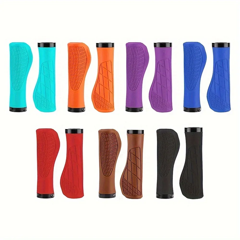 1Pair Mountain Bike Handlebar Grips Anti-skid Comfortable Lockable Bicycle Grips Soft Rubber MTB Bike Grips Cycling Bike Parts