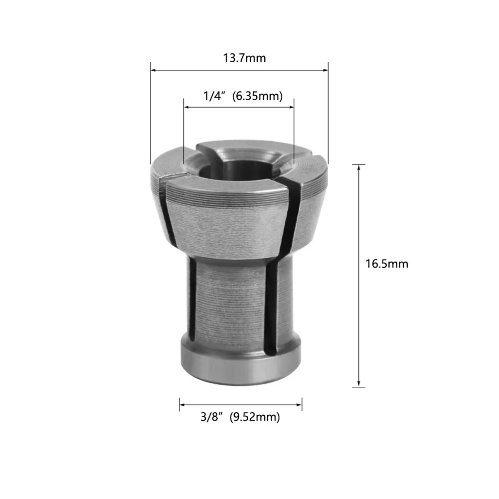 6Pcs/Set Collet Chuck Adapter With Nut Engraving Trimming Machine Chucks Trimmer Electric Router Bit Collets 10/9.5/8/6.35/6mm