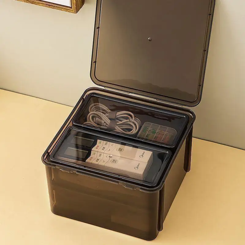Transparent Black Storage Box small-Capacity Storage Box Office Supplies Storage Box Packaging Pencil Storage Rganizer