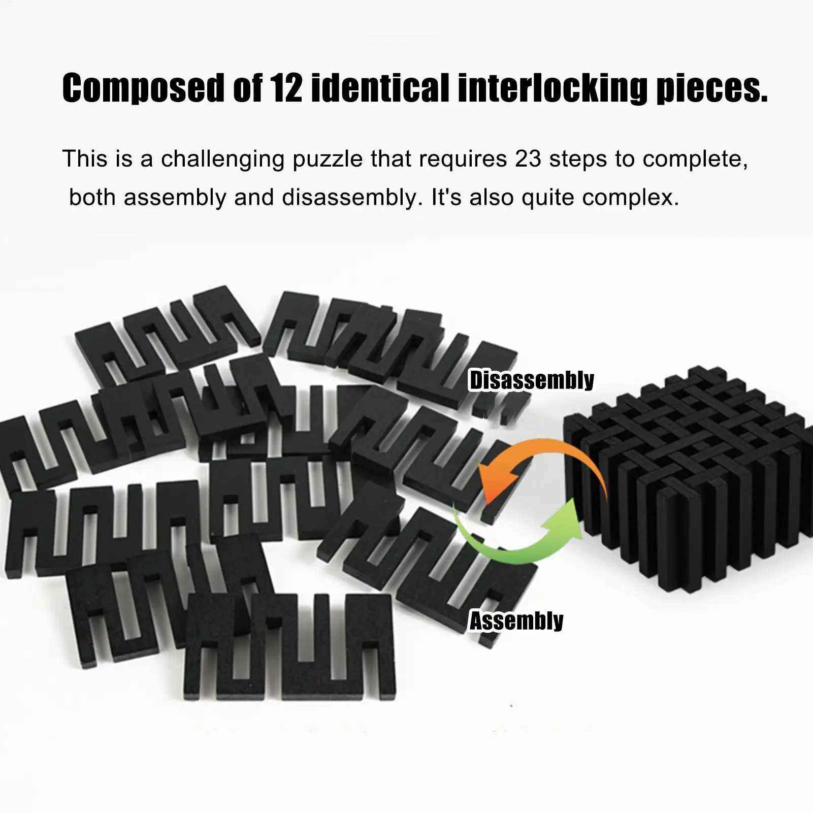 Brain Teaser Puzzles Wood 3D Educational Toys Logical Thinking Toy for Adults Kids Teens Students Educators Office Game Night