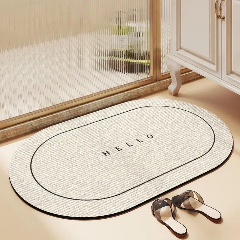 Nordic Minimalist Home Bathroom Doorstep Diatomaceous Mud Foot Mat Absorbent Quick Drying Bathroom Anti Slip Foot Mat