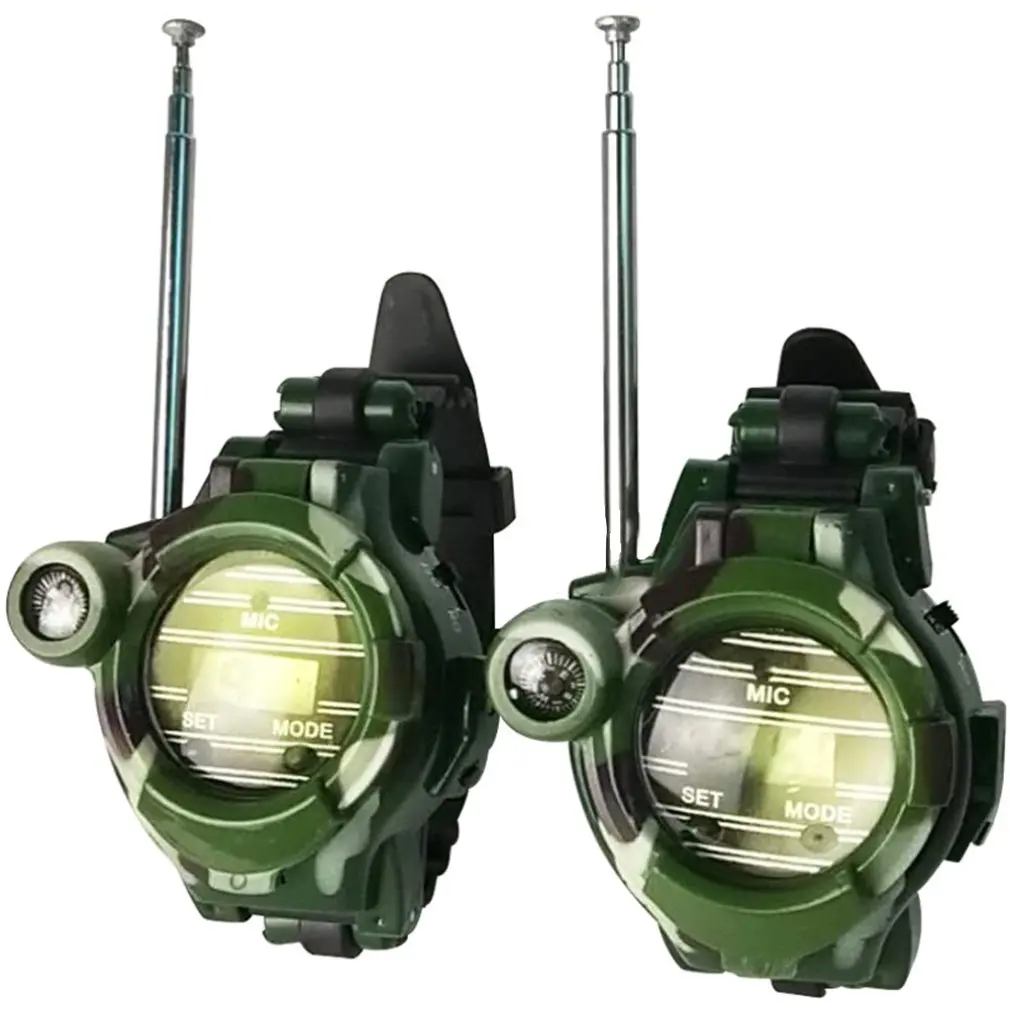 

2PCS Walkie Talkie Portable 7 In 1 Camo Style Walky Talky With Night Light Looking Glass For Camping Ourdoor Tool Dropshipping