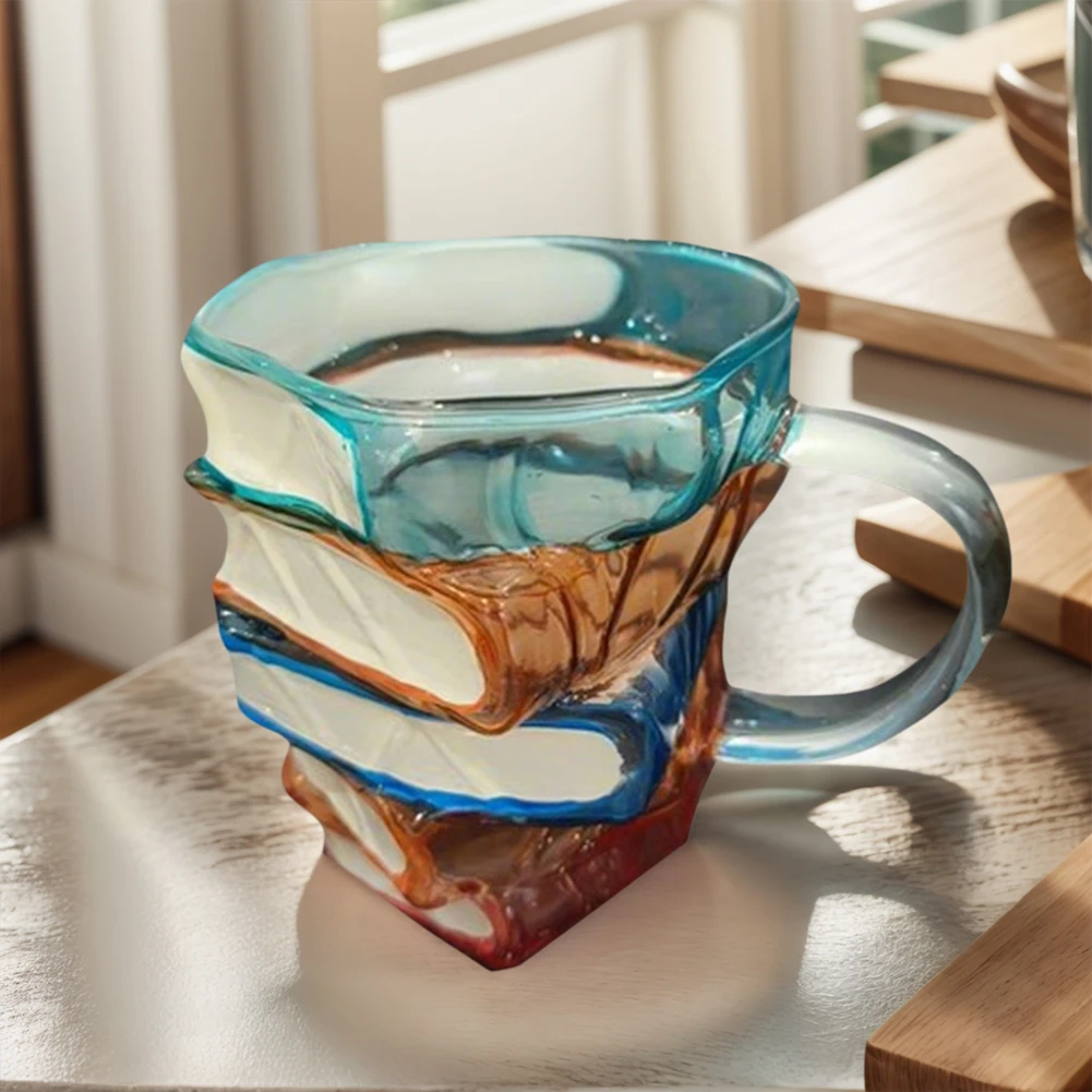 

Novelty 3D Painted Books Coffee Mug Unique Books Stack Coffee Cup Tea Cup Collection Gifts