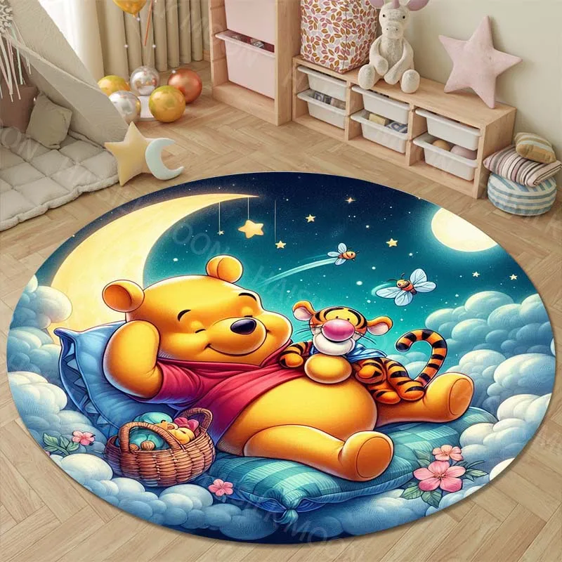 Winnie The Pooh Tigger Round Rugs for Bedroom Area Floor Mats for Kids Room Household Chair Mat Carpet Living Room Home Decor