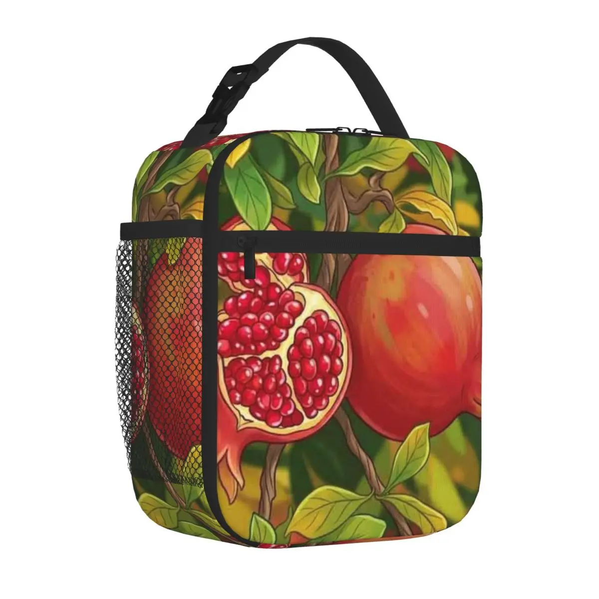 Bestselling Pomegranate Orchard Bloom Crossbody Thermal Tote Daily Snack Storage Camping Lunch Bag