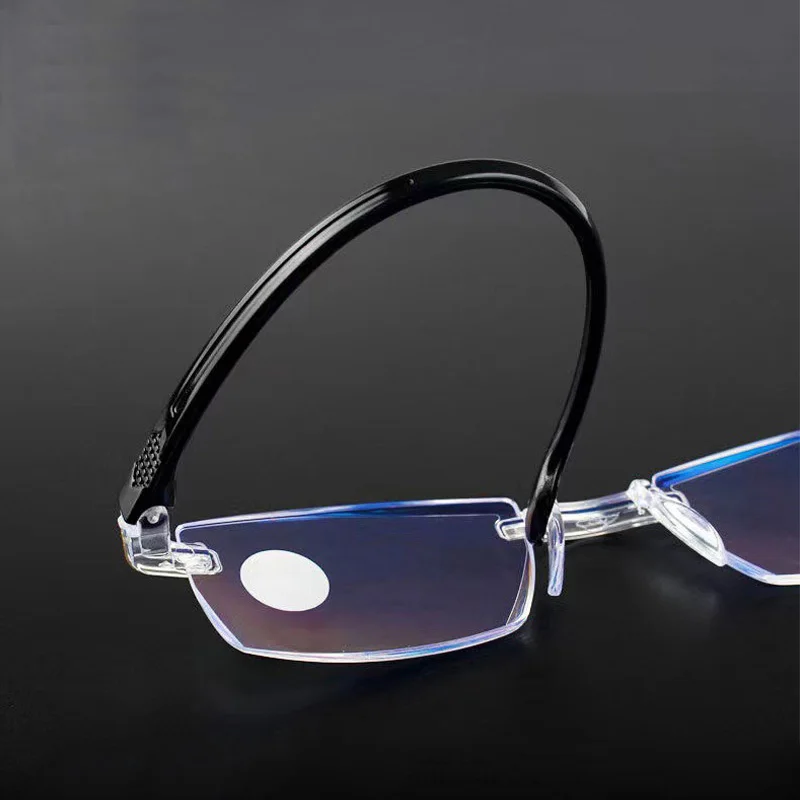 Gafas de lectura ultraligeras sin montura para hombre y mujer, anteojos de lectura para ordenador, antirrayos azules, de negocios, lector de