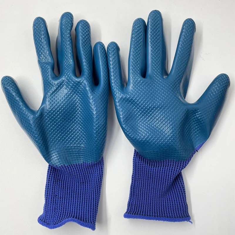 1/12Pair Latex Embossed Gloves, Wear-resistant Anti-slip Work Gloves, Waterproof Thickened Gloves