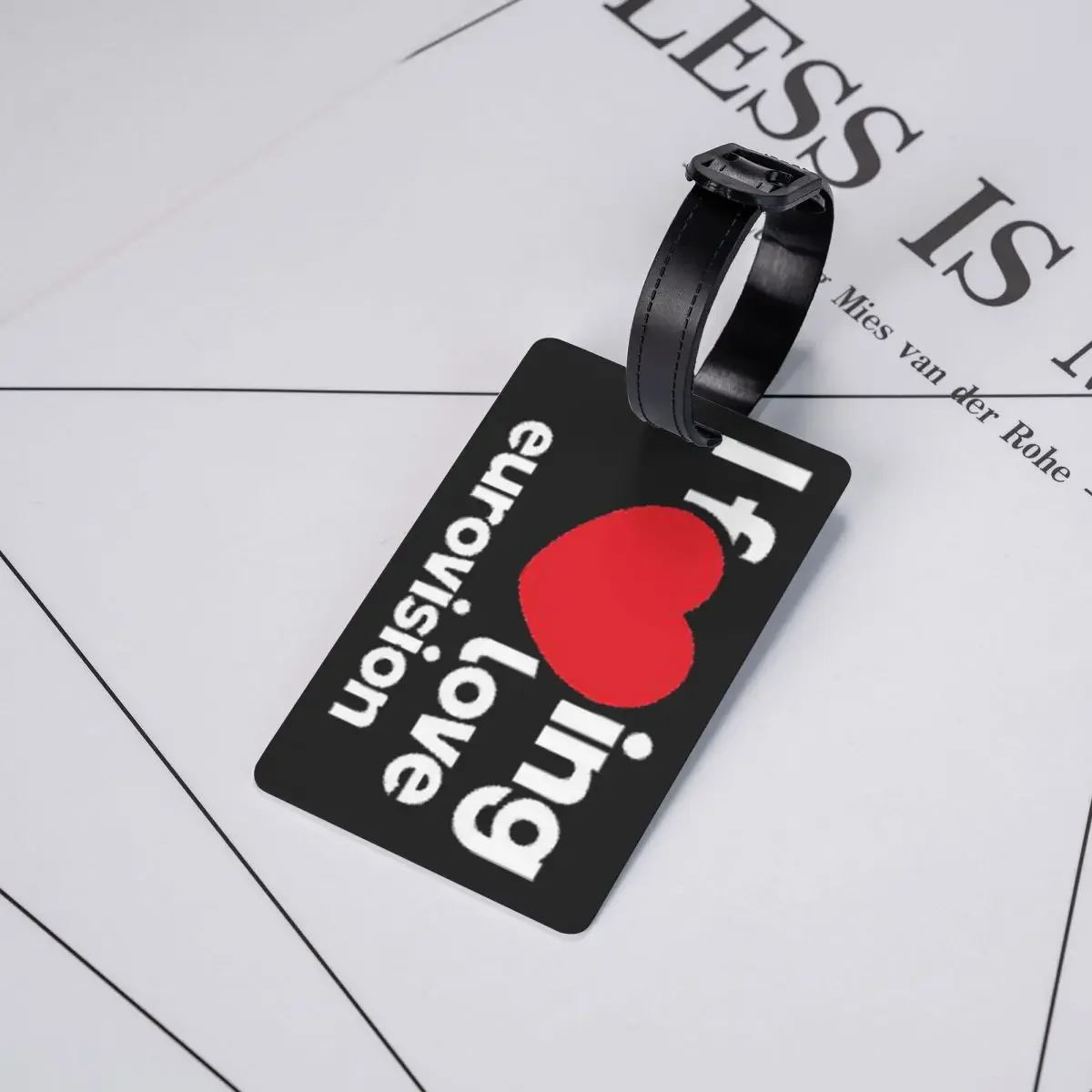 I Love Eurovision - Rainbow Pattern Luggage Tags Suitcase Accessories Travel Baggage Boarding Tag Label Holder ID Name Address