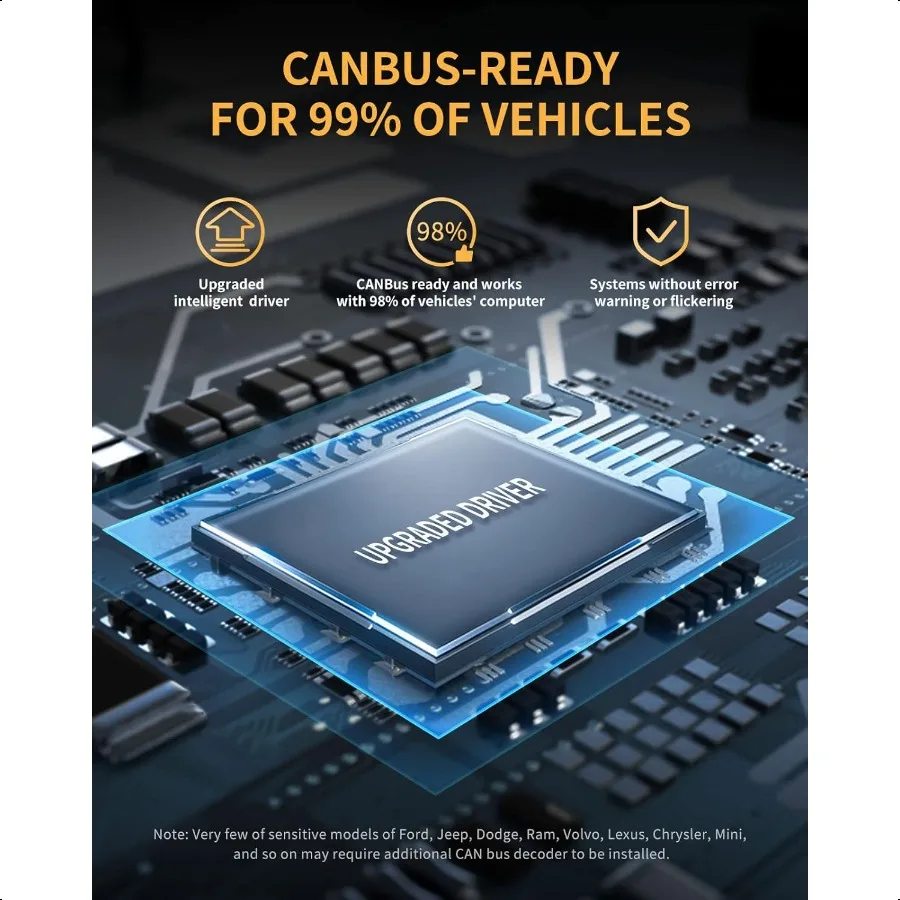 H13 หลอดไฟ LED 40000LM 800 สว่างกว่าสํารอง 9008 หลอดไฟ 6000K Cool White Plug and Play IP68 กันน้ําเปลี่ยนแพ็ค 2 Interio