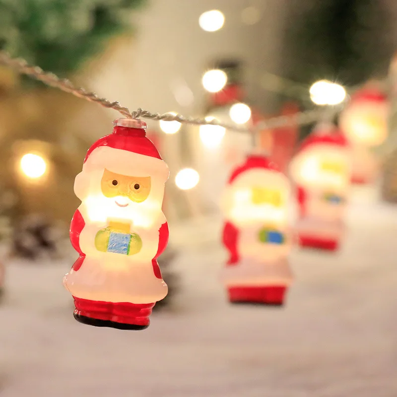 2023 NEW 2m 3m Santa Claus Lamp String Battery Box Led Color Lights Christmas Tree Christmas Decorative Lights Wholesale