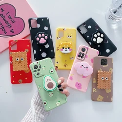 3D Silicone Cartoon Phone Holder Case For Xiaomi Redmi Note 10 Redmi Note 10 11 Pro Note 9 Pro Note 8T 7 Pro Redmi 9 9C 9A Cover