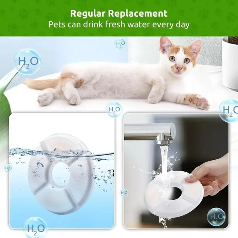 Filtre à charbon actif pour fontaine à eau pour chat, système de filtrage multiple, pack A et R