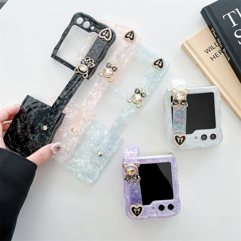 Funda de teléfono con patrón colorido para Samsung Galaxy ZFlip3, ZFlip4, ZFlip5, ZFlip6, carcasa trasera dura de PC para ZFlip6