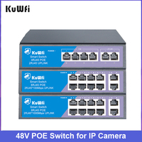 KuWfi 4 8 Port POE Switch 100Mbps Ethernet Network Switch with Fast RJ45 POE & Uplink Port for IP Camera Wireless AP IP Phone