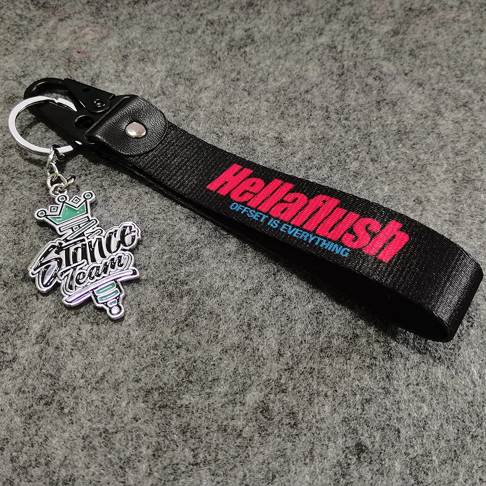 Hellaflush Stance Team  Mental Keyring Wrist Strap Keychain Jdm Style Japan Style Key Holder For Honda Toyota Mazda Mitsubishi