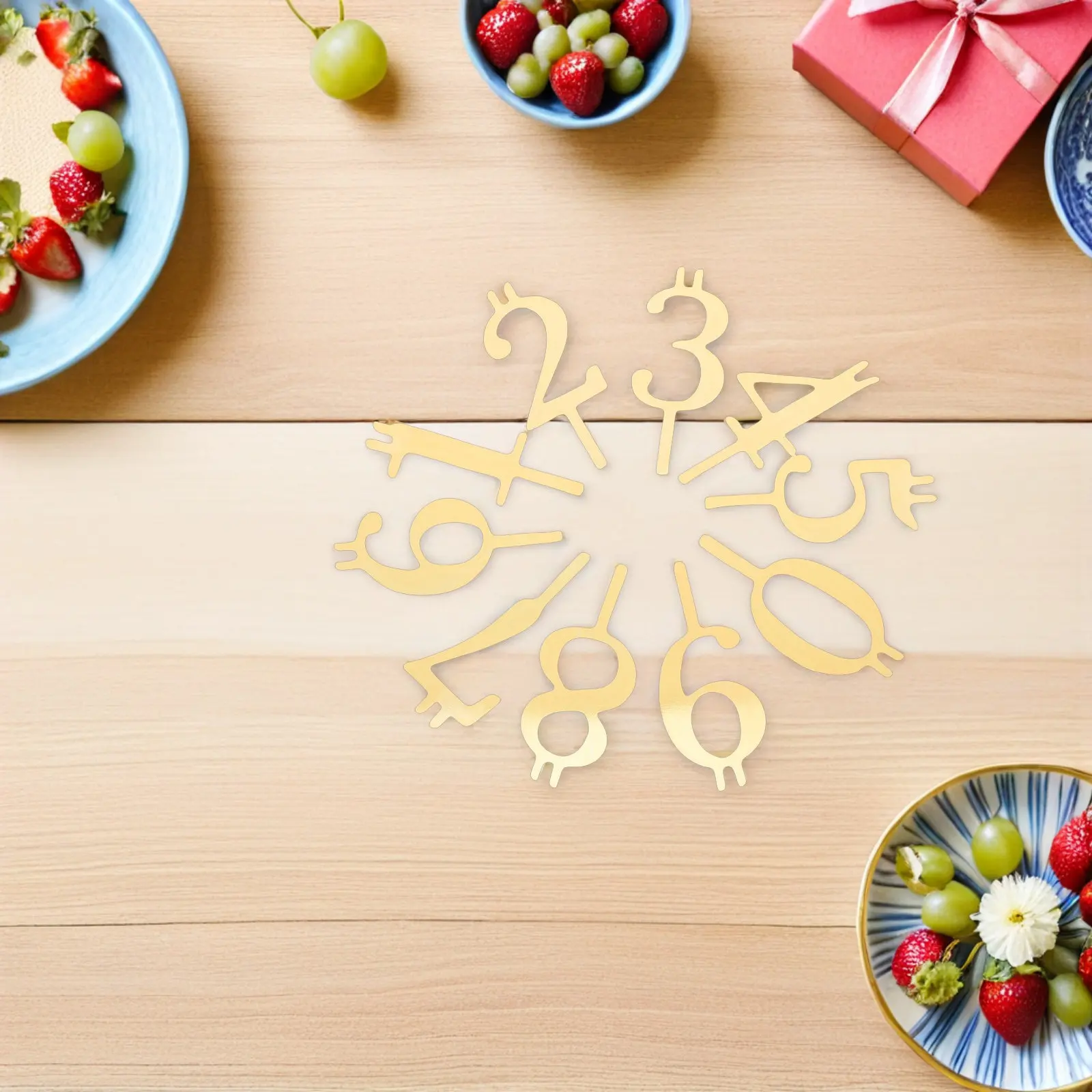 10Pcs Reusable Number Holder Set Stainless Steel Metal Cake Topper Party Supplies Safe Dripless LED Birthday Anniversary