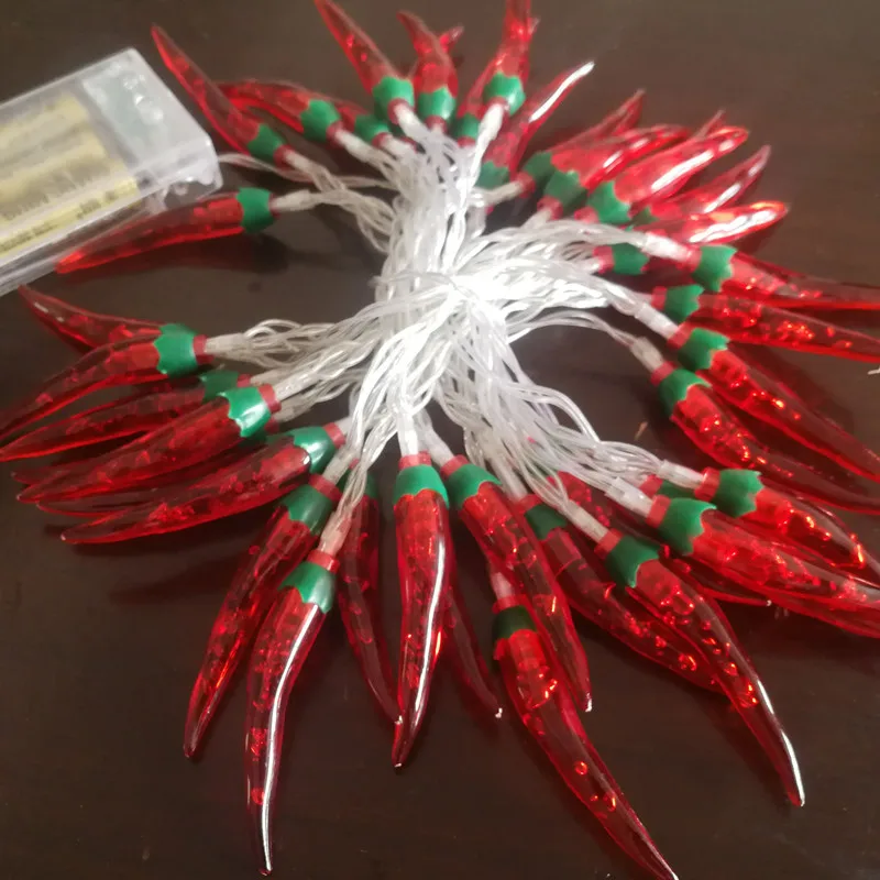Creative LED Red Chilli String Lights Battery/USB New Year's Fairy Lights Garland for Holiday Wedding Party Christmas Decoration