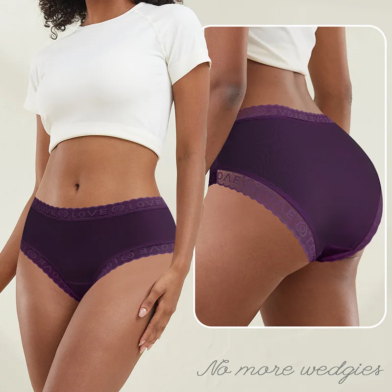 Женские треугольные брюки из молочного шелка со средней талией Tem Source, гладкое и дышащее, европейское и американское женское нижнее белье