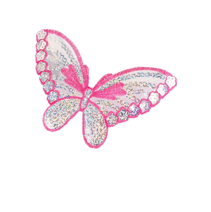 5 PCS Sequin Butterfly Cloth Stickers Decorative Handmade Doll Accessories Clothes Stickers DIY Clothing Decorative Accessories