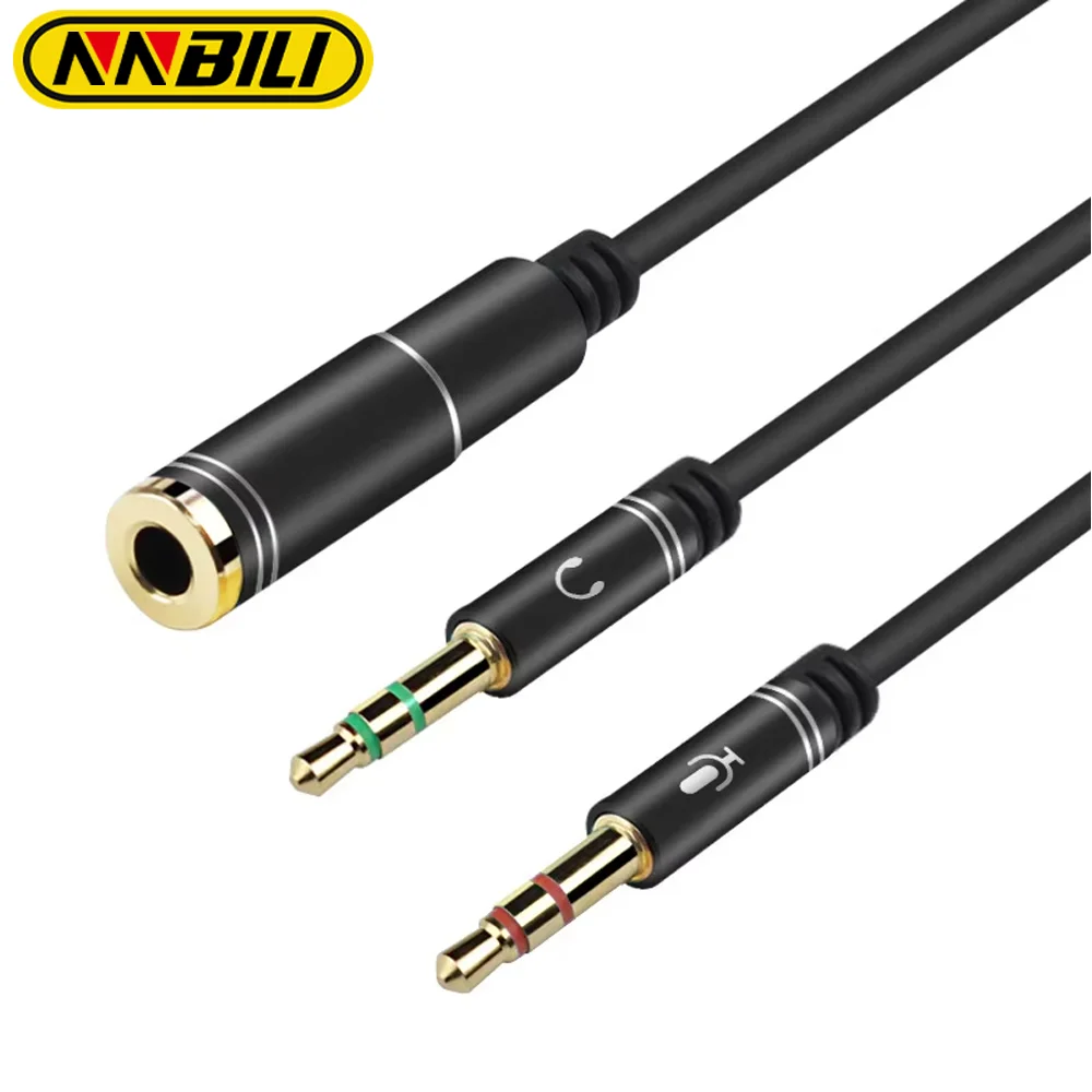 NNBILI Mini Jack 3.5 Microphon - Earphone Splitter Jack recension och pris