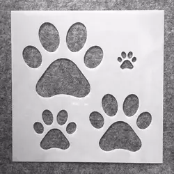 30*30cm Pet Foot Paw DIY Layering Stencils Wall Painting Scrapbook Coloring Embossing Album Decorative Template