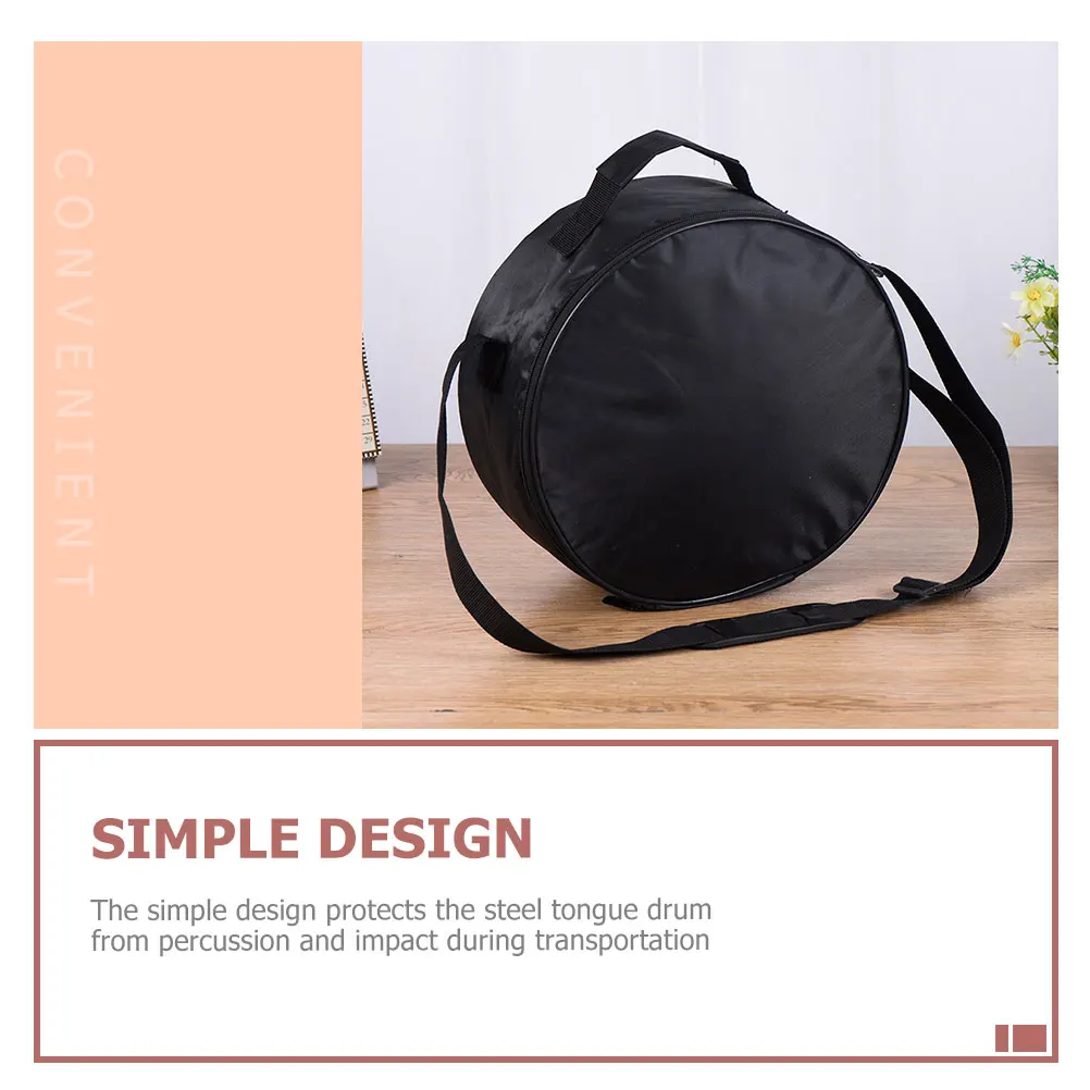 

Shockproof Crossbody Bag For Steel Tongue Drum Storage Durable Cotton Oxford Cloth Material Black Simple Design Drum Carrying